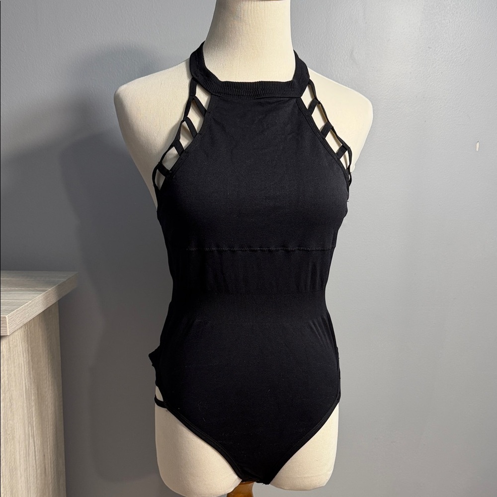 Black Halter One-Piece Swimsuit